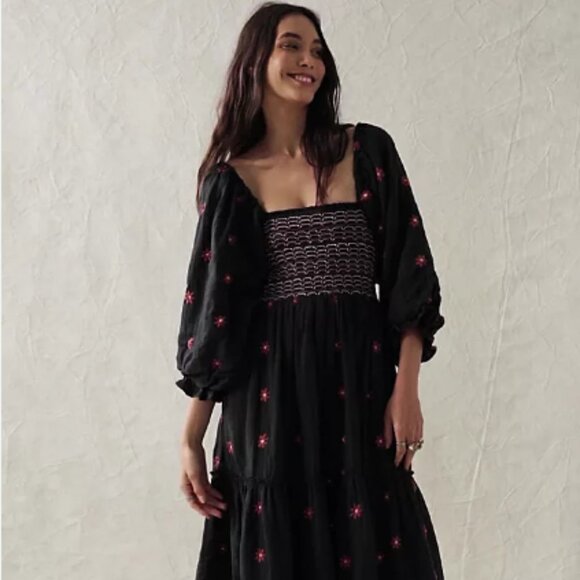 Free People Dahlia Embroidered Maxi Dress Size S - Picture 2 of 15